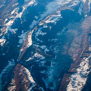 Aerial view of Jura Mountains between Grenchen and Moutier