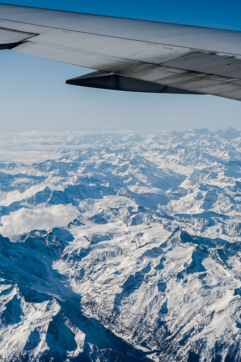 aerial view of the Alps