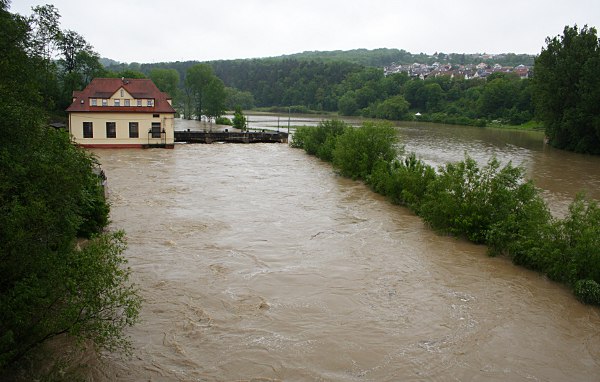 Neckarhochwasser zwischen Pliezhausen und Oferdingen
