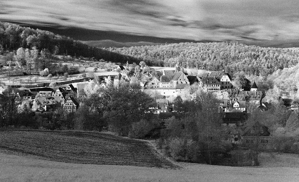 Blick auf Bebenhausen in infrarot