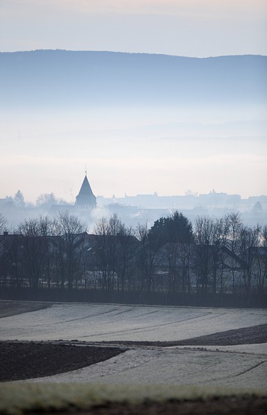 Walddorf, Nebel im Neckartal und Albtrauf