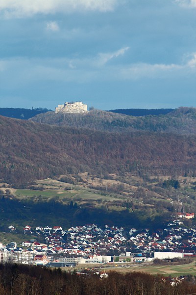view of Hohenneuffen castle ruin