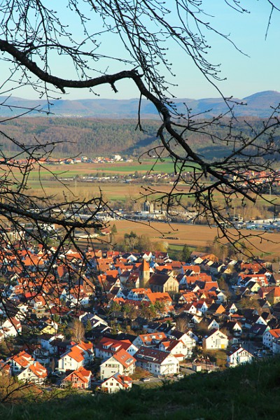 Tbingen Hirschau im Abendlicht, Blick vom Kapellenberg