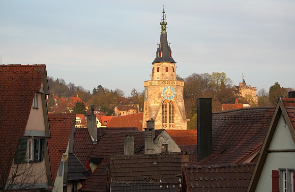 the church of Tbingen in the evening light