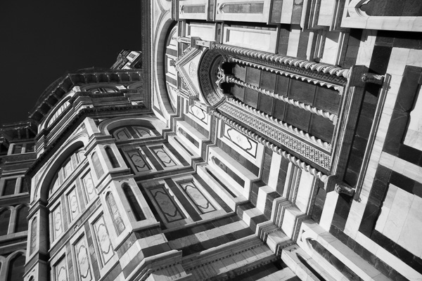 Fassade der Kathedrale von Florenz (in infrarot, schwarzwei)