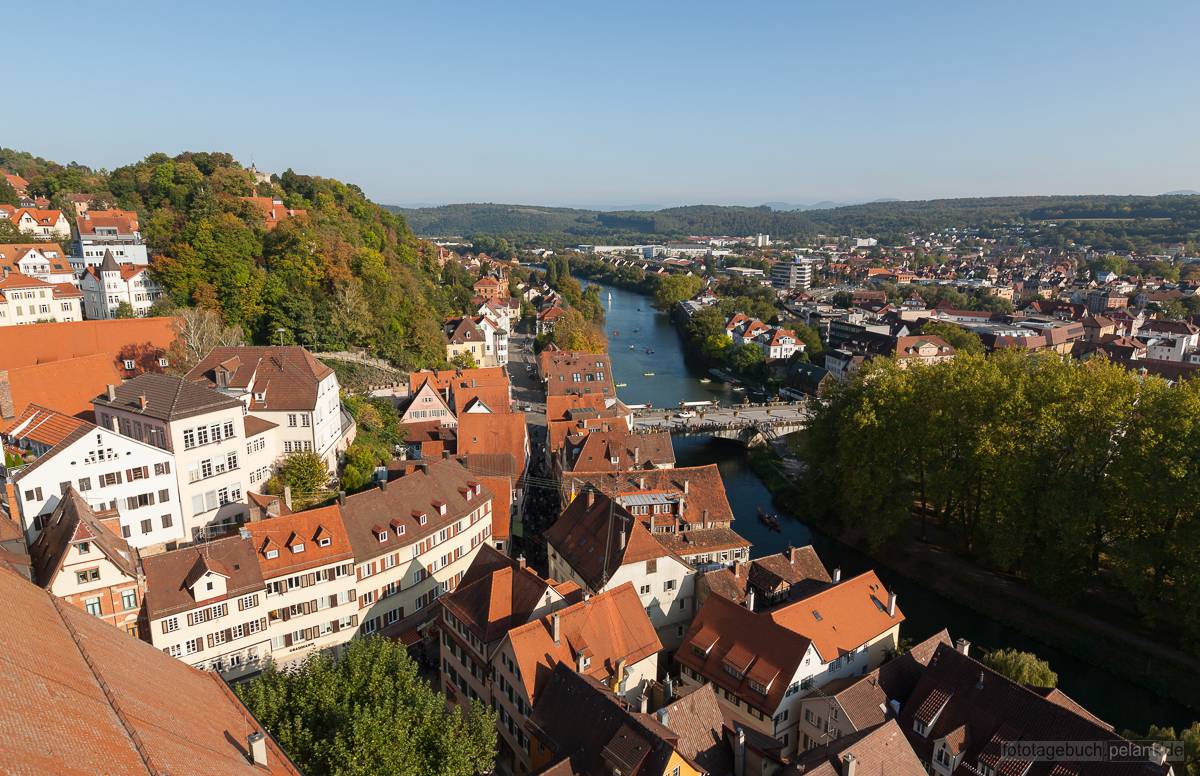 view of Tbingen, Neckar river direction, from the Stiftskirche church tower