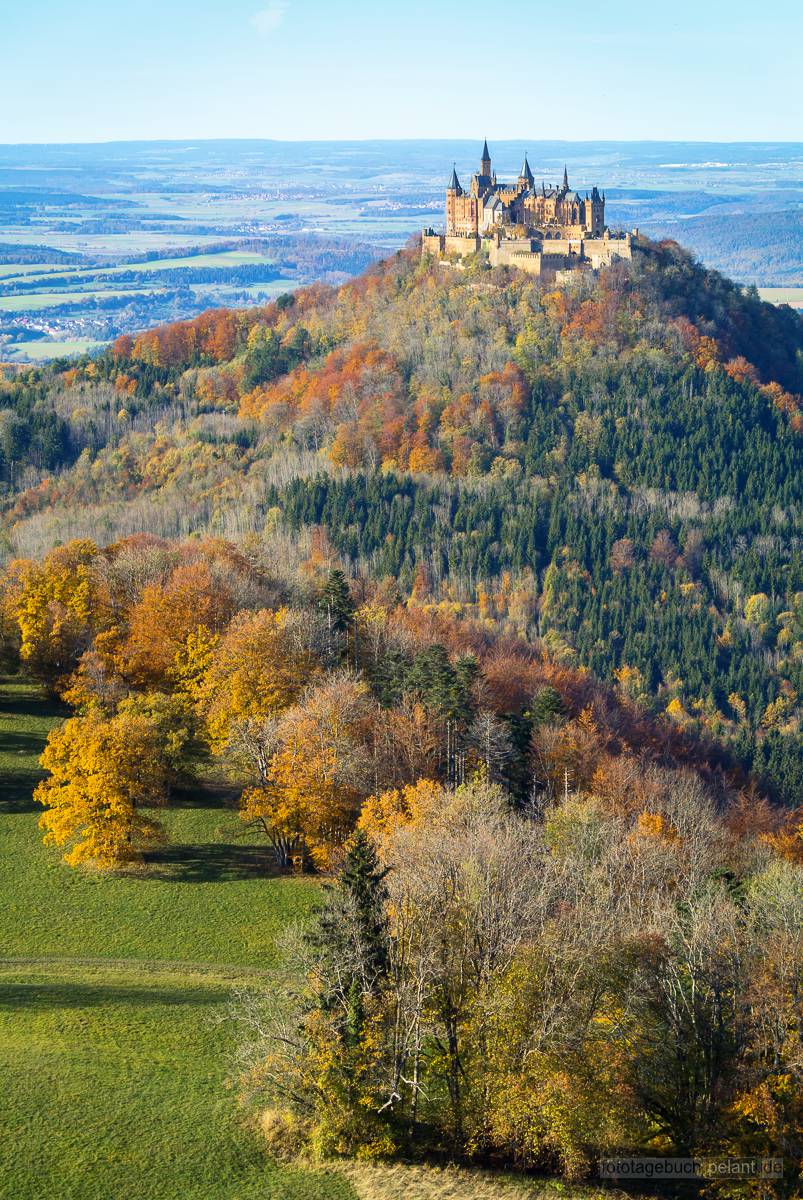 Hohenzollern castle in autumn
