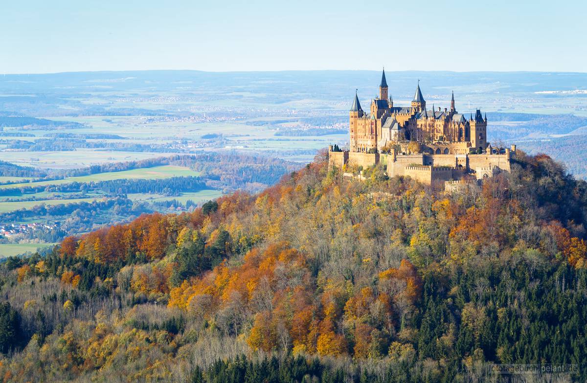 Hohenzollern castle in autumn