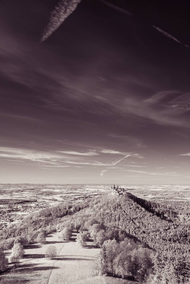 Hohenzollern castle, infrared photograph
