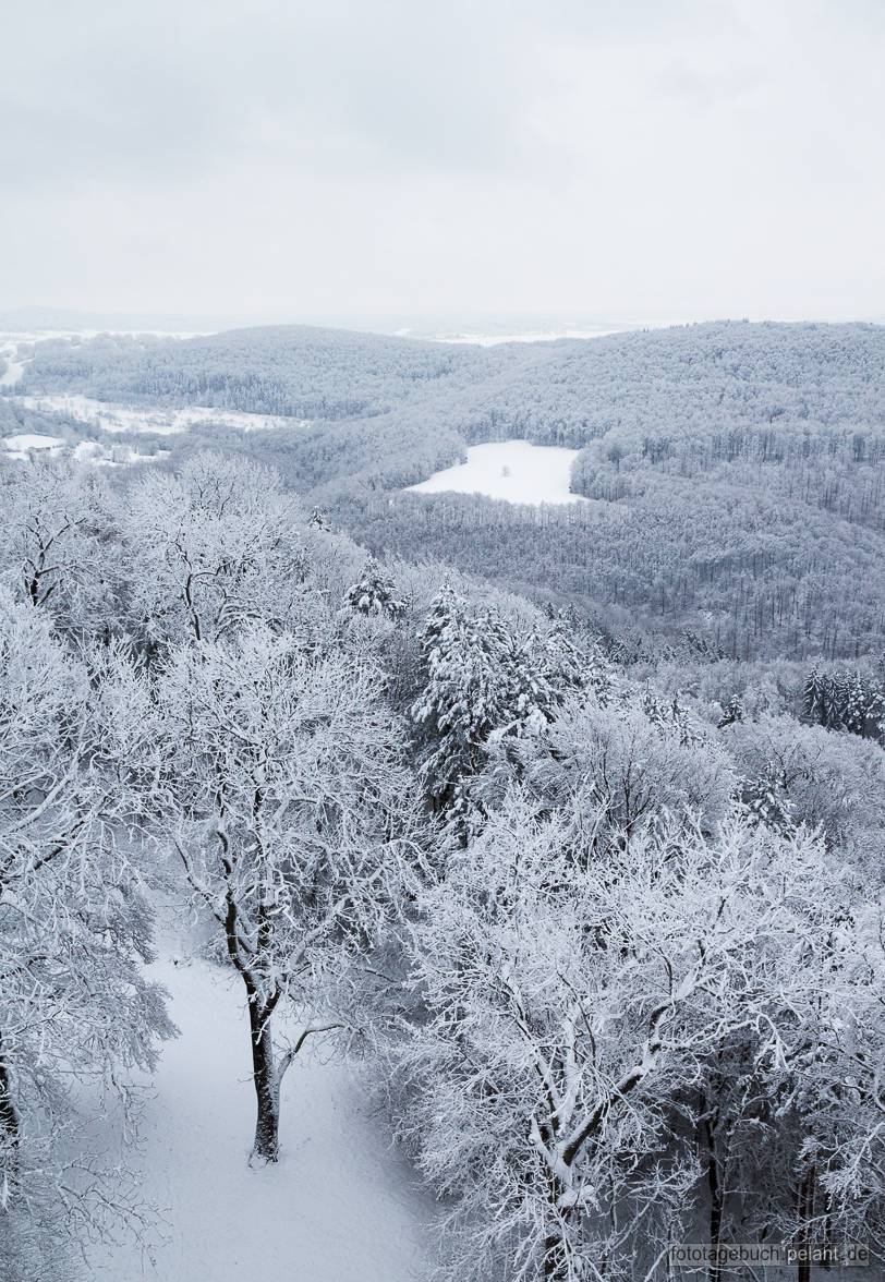 Blick vom Robergturm im Winter auf die Schwbische Alb