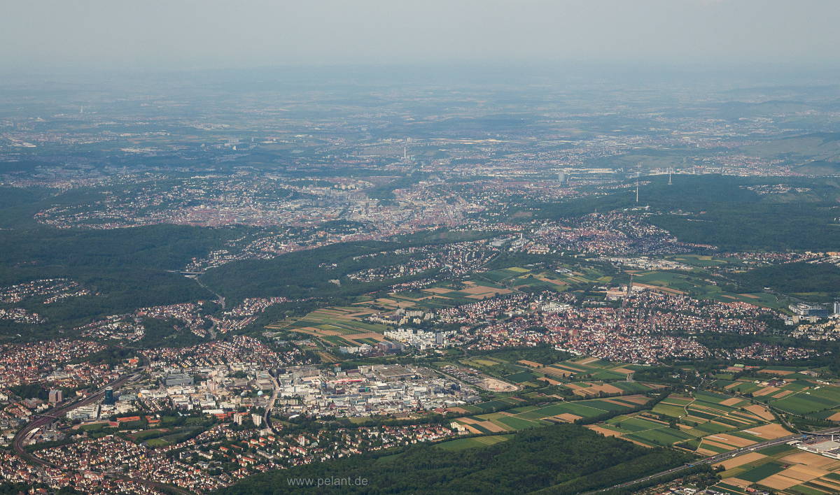 Blick auf Stuttgart von Sden (Stuttgart-Vaihingen, Mhringen und Degerloch)