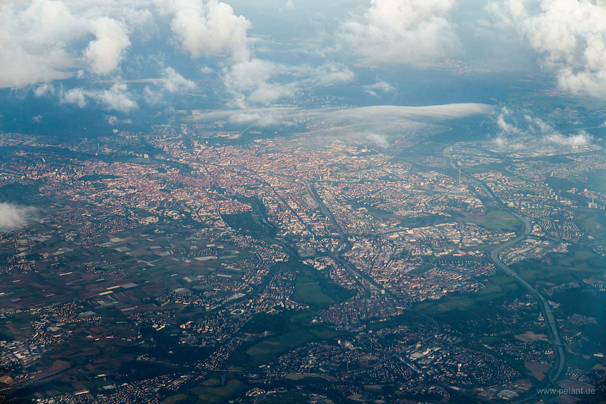 Aerial view of the city of Nuremberg