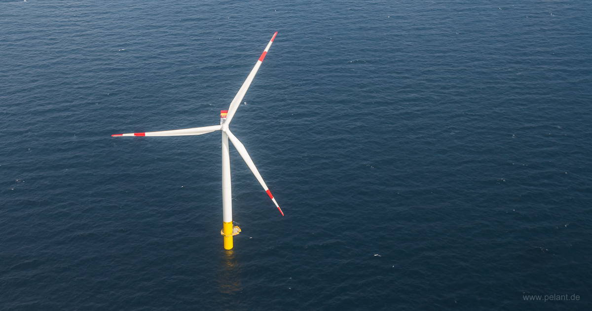 Offshore Windkraftwerk in der Ostsee, Luftbild