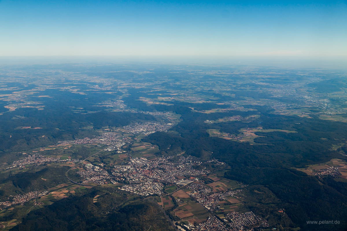 Aerial view of Schorndorf and Remstal
