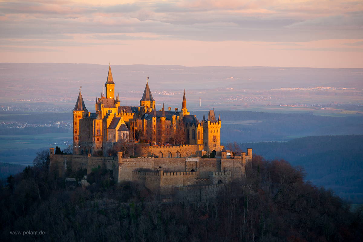 Hohenzollern castle at sunrise