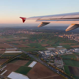 view of B27, Stetten and Plattenhardt during takeoff from STR runway 25