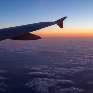 twilight above the clouds (view from aeroplane)