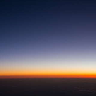 dusk above the clouds (view from aeroplane)