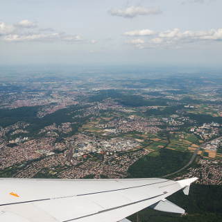 Blick auf Stuttgart mit Vaihingen ber der Tragflche