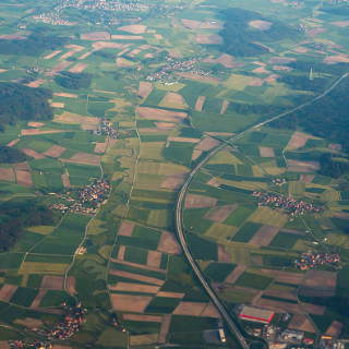 A7 nahe Feuchtwangen, Luftaufnahme