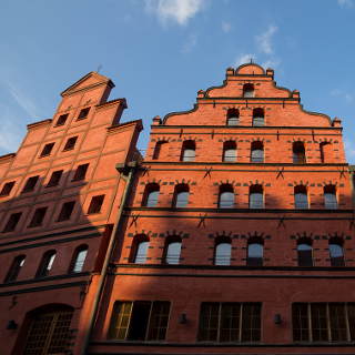 Scheelehaus (Fhrstrae 23) in Stralsund im Abendlicht