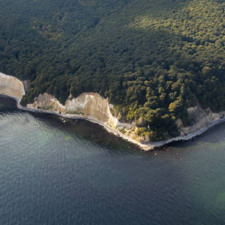 aerial view of Rgen's chalk cliffs near Sassnitz