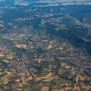 Aerial view of Weissach and Allmersbach im Tal, Welzheim and Welzheimer Wald