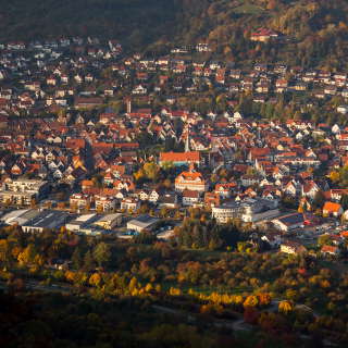 View from the Sonnenfels over Dettingen an der Erms