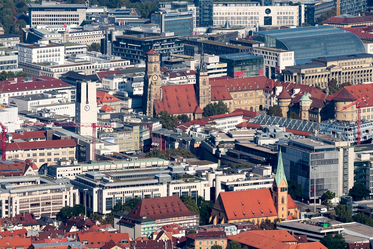 view of Stuttgart downtown from the television tower