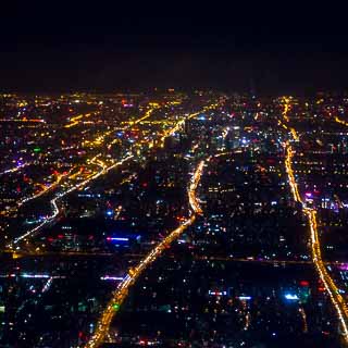 Luftaufnahme von Peking bei Nacht