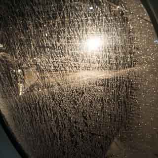 frozen airplane window