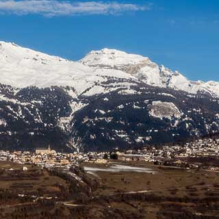 aerial view of Lens VS (Switzerland)