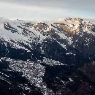 aerial view of Ovronnaz and Haut de Cry