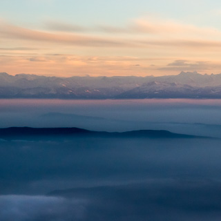 Alpen in der Abenddmmerung