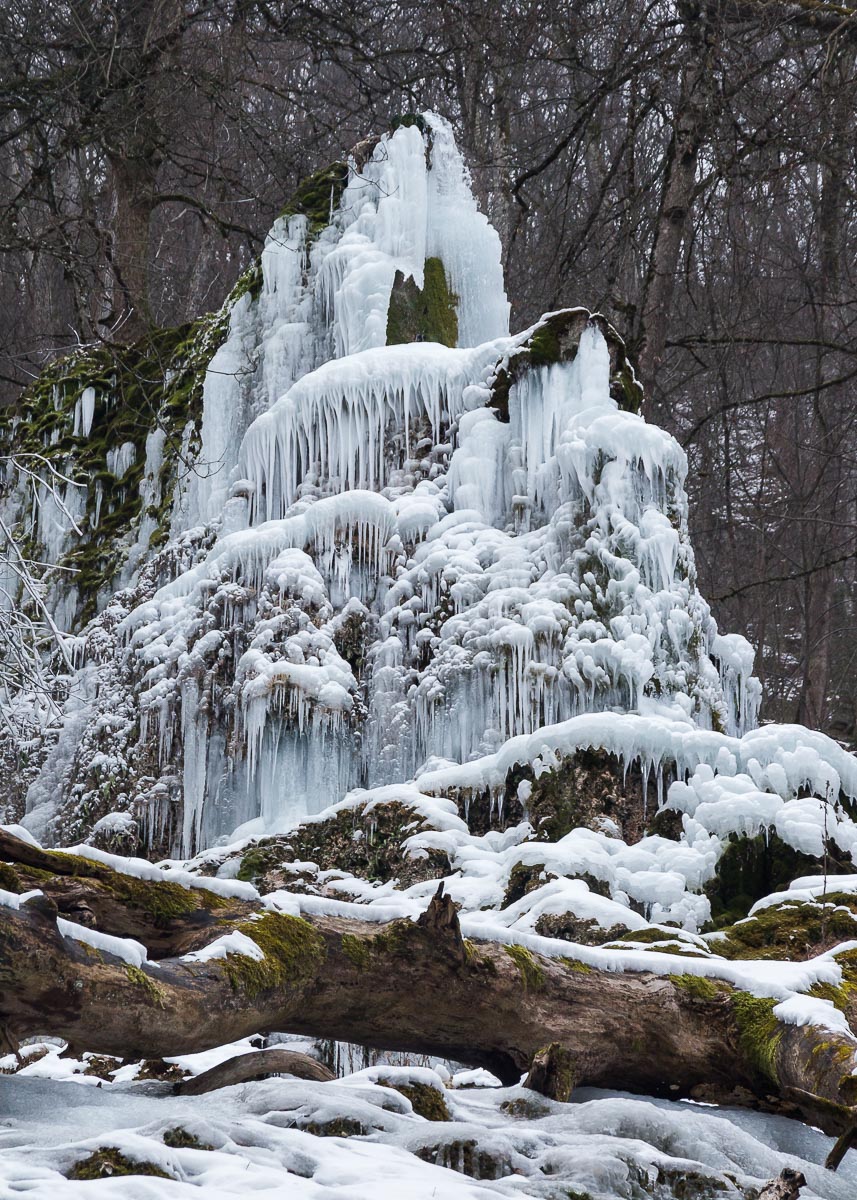 frozen Gterstein waterfall in winter