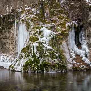 frozen Gterstein waterfall in winter