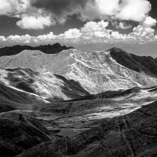 view from the Lajishan mountain pass, Qinghai province, China, of the mountain scenery in infrared