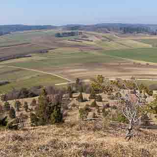 view from Kornbhl hill of the fields of the Schwbische Alb