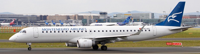 4O-AOC - Montenegro Airlines Embraer 195