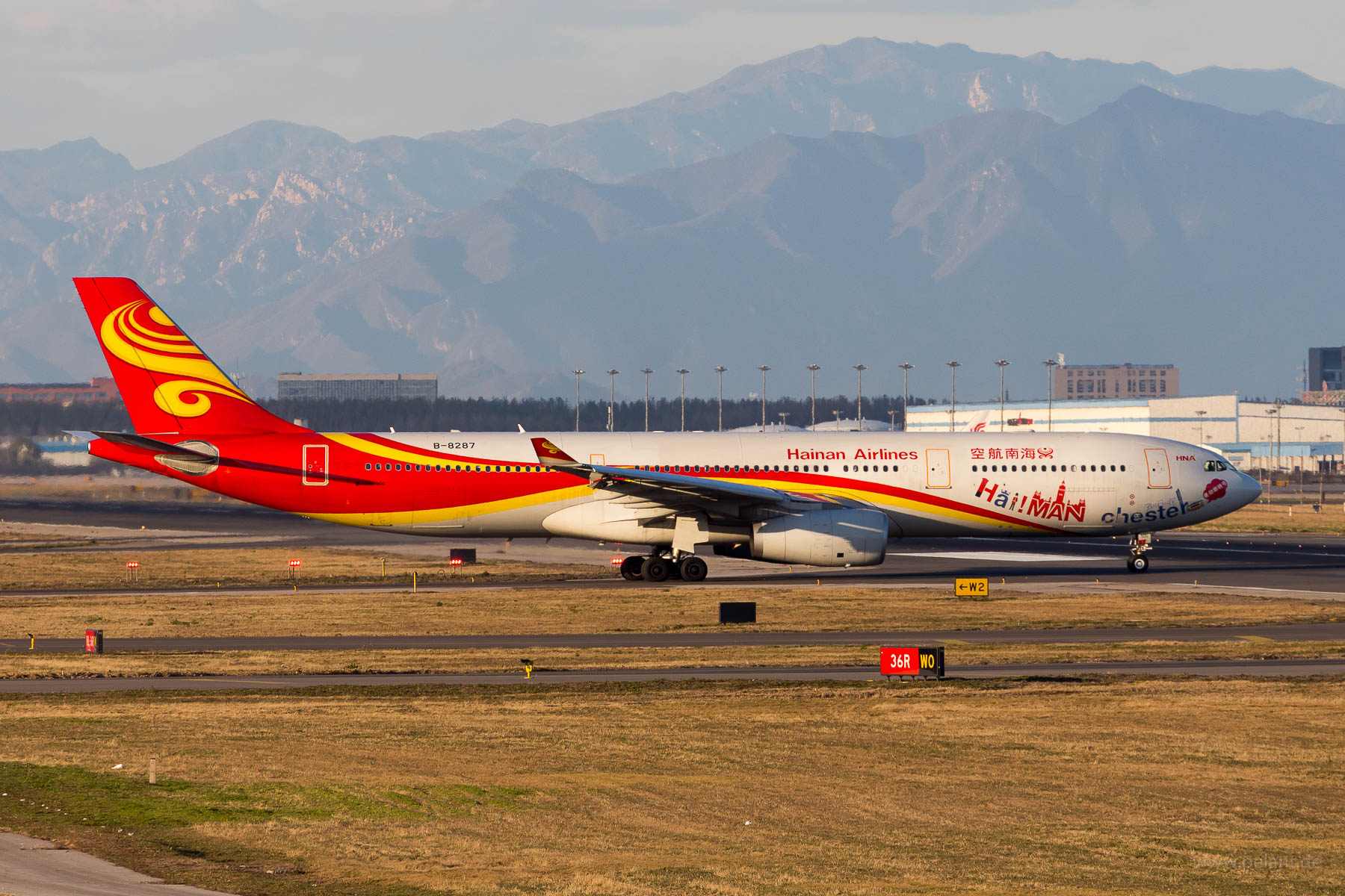 B-8287 Hainan Airlines Airbus A330-343 in Peking / PEK (Hai!MANchester Livery)
