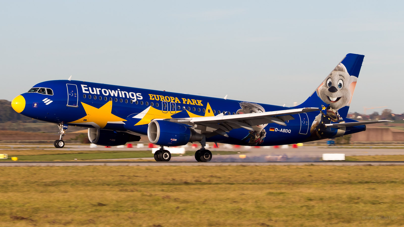 D-ABDQ Eurowings Airbus A320-214 in Stuttgart / STR (Europa Park Livery)