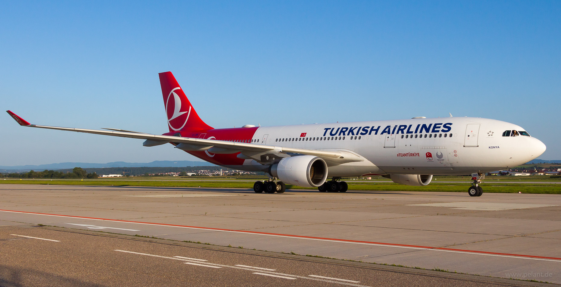 TC-JNB Turkish Airlines Airbus A330-203 in Stuttgart / STR (Team Türkiye Livery)