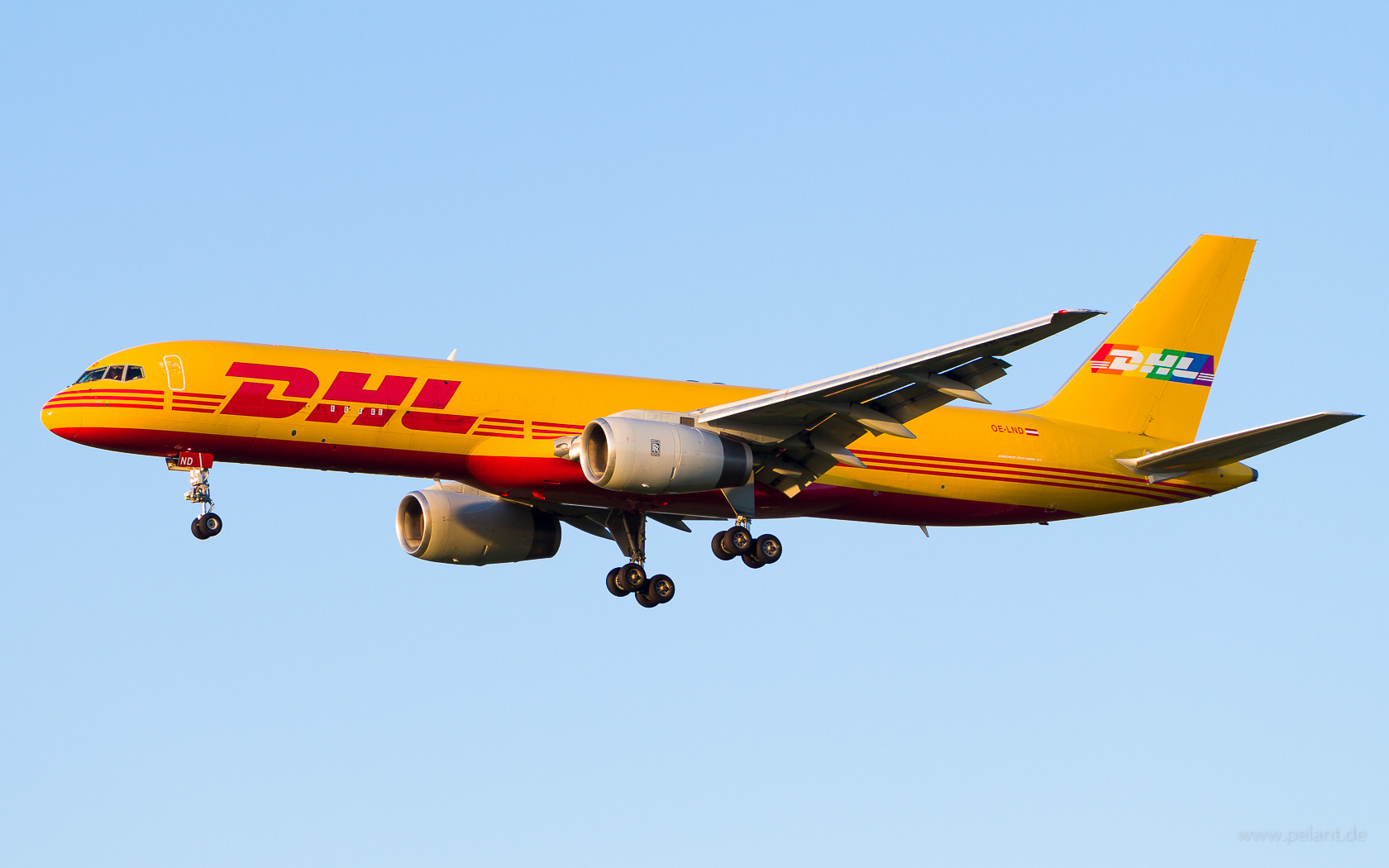 OE-LND DHL Air Austria Boeing 757-23NPCF in Stuttgart / STR (Delivered with Pride Livery)