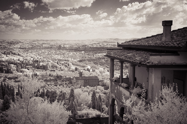 Fiesole, Blick über Florenz, Toskana, Infrarot Fiesole, Blick über Florenz, Toskana, Infrarot