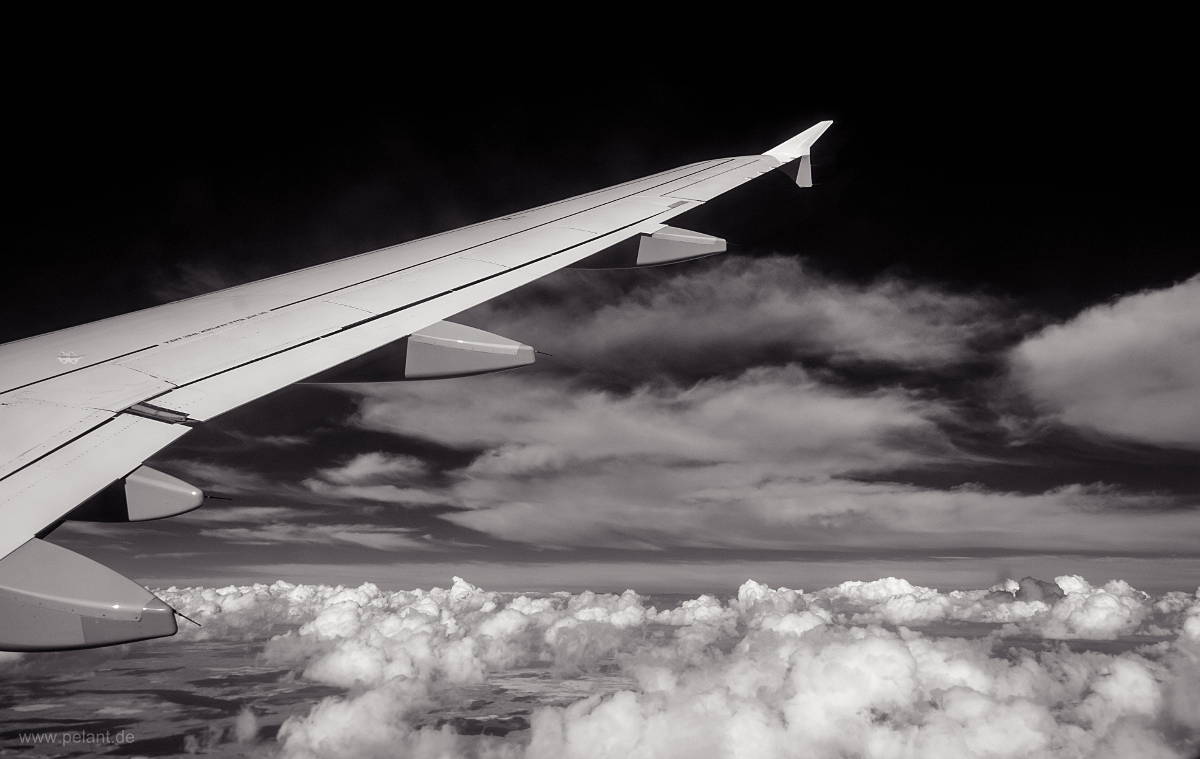 above the clouds in infrared